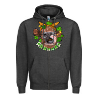 Charcoal Heather St. Patrick's Day cow Zipper Hoodie - FaDigitalArtStudio