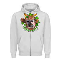 Dove Grey St. Patrick's Day cow Zipper Hoodie - FaDigitalArtStudio