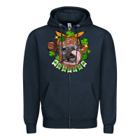 Navy St. Patrick's Day cow Zipper Hoodie - FaDigitalArtStudio