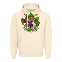 Sandshell St. Patrick's Day cow Zipper Hoodie - FaDigitalArtStudio
