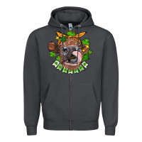 Smoke St. Patrick's Day cow Zipper Hoodie - FaDigitalArtStudio