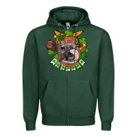 Sports Green St. Patrick's Day cow Zipper Hoodie - FaDigitalArtStudio