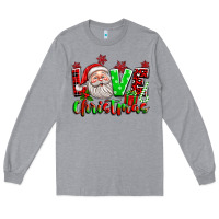 Heather Grey love christmas santa Long Sleeve Tee - texasbilliewilder
