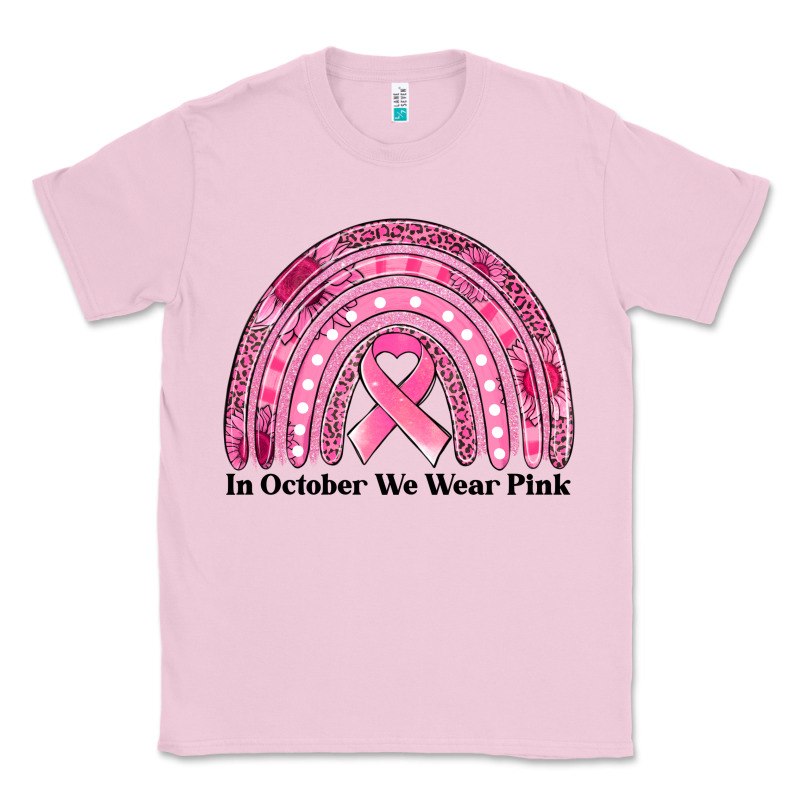 In October We Wear Pink Breast Cancer Awareness Rainbow Classic Tee by Jasminsmagicworld | Teevron