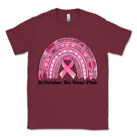 Burgundy in october we wear pink breast cancer awareness rainbow Classic Tee - Jasminsmagicworld
