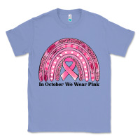 Colony Blue in october we wear pink breast cancer awareness rainbow Classic Tee - Jasminsmagicworld