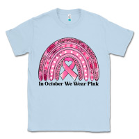 Dusty Blue in october we wear pink breast cancer awareness rainbow Classic Tee - Jasminsmagicworld