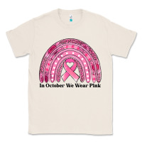 Natural in october we wear pink breast cancer awareness rainbow Classic Tee - Jasminsmagicworld