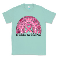 Seafoam in october we wear pink breast cancer awareness rainbow Classic Tee - Jasminsmagicworld