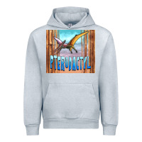 Heather Grey dinosaur pterodactyl Urban Hoodie - Artiststas