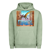 Pigment Oil Green dinosaur pterodactyl Urban Hoodie - Artiststas