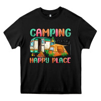 Black camping is my happy place Heavy Core Tee - MaliasSmallBusiness