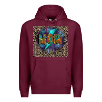Burgundy Leopard mom Premium Hoodie - FaDigitalArtStudio