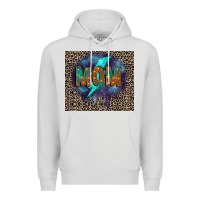 Dove Grey Leopard mom Premium Hoodie - FaDigitalArtStudio
