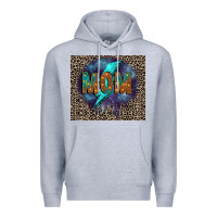 Heather Grey Leopard mom Premium Hoodie - FaDigitalArtStudio
