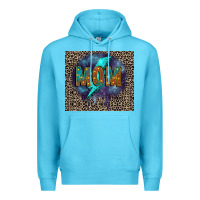 Ocean Blue Leopard mom Premium Hoodie - FaDigitalArtStudio