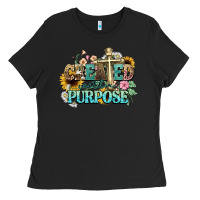 Black created with a purpose Ladies Tee - NancyCooperArtShop