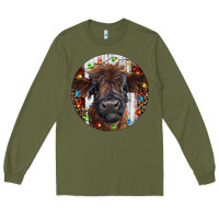Army Green Western Christmas Calf Long Sleeve Tee - RanaPortraitStore