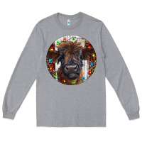 Heather Grey Western Christmas Calf Long Sleeve Tee - RanaPortraitStore