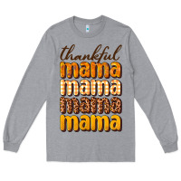 Heather Grey Thankful mama Long Sleeve Tee - NancyCooperArtShop