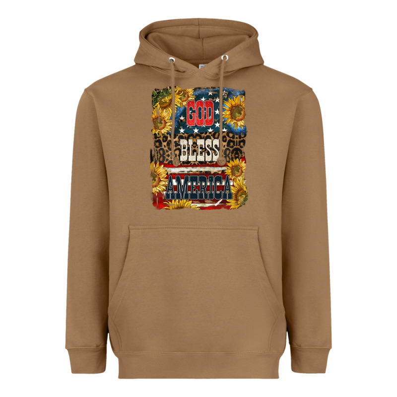 Western God Bless America 4th Of July Heavyweight Hoodie by LillyAllenDesigns | Teevron
