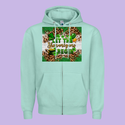 Let The Shenanigans Begin Zipper Hoodie Designed By Fadigitalartstudio