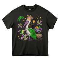 Asphalt mardi gras pelican Heavy Core Tee - MaliasSmallBusiness