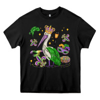 Black mardi gras pelican Heavy Core Tee - MaliasSmallBusiness