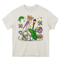 Cream mardi gras pelican Heavy Core Tee - MaliasSmallBusiness