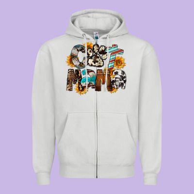 Western Cat Mama Mother's Day Zipper Hoodie Designed By Fadigitalartstudio