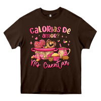 Chocolate Brown calorias de amor no cuentan mexican valentines day Heavy Core Tee - MaliasSmallBusiness