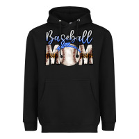 Black Baseball Mom Heavyweight Hoodie - CowhideDigitalArt