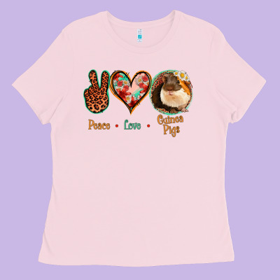 Peace Love Guinea Pigs Ladies Tee Designed By Jasminsmagicworld