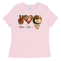 Bubblegum Pink Peace Love Guinea Pigs Ladies Tee - Jasminsmagicworld