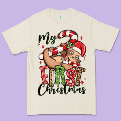 My First Christmas Cute Christmas Sloth Premium Tee Designed By Maliassmallbusiness
