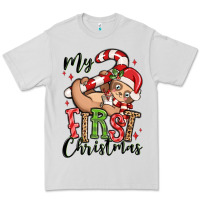 Dove Grey my first christmas cute christmas sloth Premium Tee - MaliasSmallBusiness