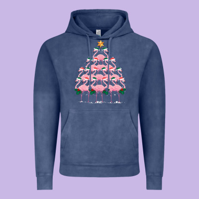 Christmas Tree Flamingo Vintage Hoodie Designed By Bettercallsaul