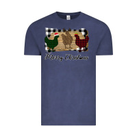 Vintage Denim Merry Christmas Chickens Vintage Tee - Bettercallsaul