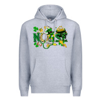 Heather Grey nurse st patrick Premium Hoodie - FaDigitalArtStudio
