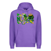 Purple nurse st patrick Premium Hoodie - FaDigitalArtStudio