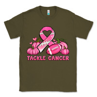 Army Green tackle cancer pumpkins football and ribbon breast cancer awareness Classic Tee - Jasminsmagicworld