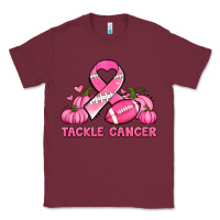 Burgundy tackle cancer pumpkins football and ribbon breast cancer awareness Classic Tee - Jasminsmagicworld