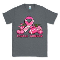 Charcoal Heather tackle cancer pumpkins football and ribbon breast cancer awareness Classic Tee - Jasminsmagicworld