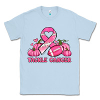 Dusty Blue tackle cancer pumpkins football and ribbon breast cancer awareness Classic Tee - Jasminsmagicworld