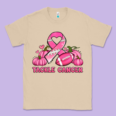 Tackle Cancer Pumpkins Football And Ribbon Breast Cancer Awareness Classic Tee Designed By Jasminsmagicworld
