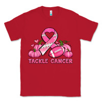 Red tackle cancer pumpkins football and ribbon breast cancer awareness Classic Tee - Jasminsmagicworld