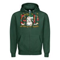 Sports Green with god all things are possible with snowman bbs Zipper Hoodie - BundleAndBundleShop