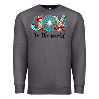Charcoal Heather Joy to the World Premium Sweatshirt - CowhideDigitalArt