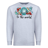 Heather Grey Joy to the World Premium Sweatshirt - CowhideDigitalArt