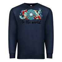 Navy Joy to the World Premium Sweatshirt - CowhideDigitalArt